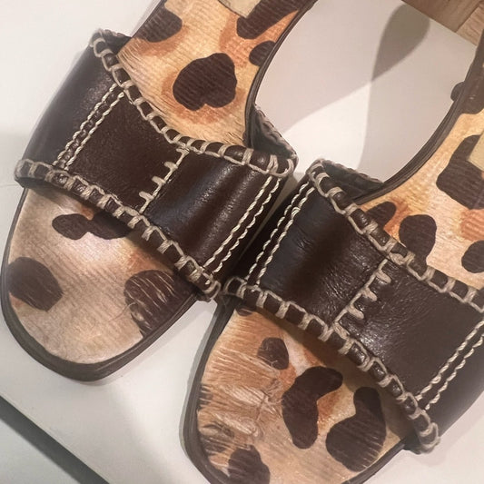 Manolo Blahnik Leopard and Brown Sandals
