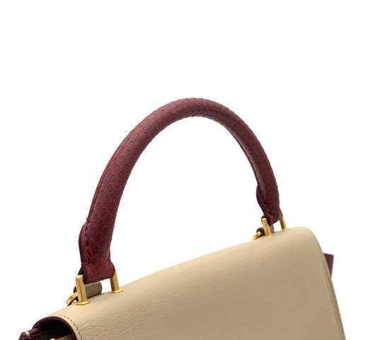 Pre-Loved Celine Leather Handbag Bicolor Trapeze Medium