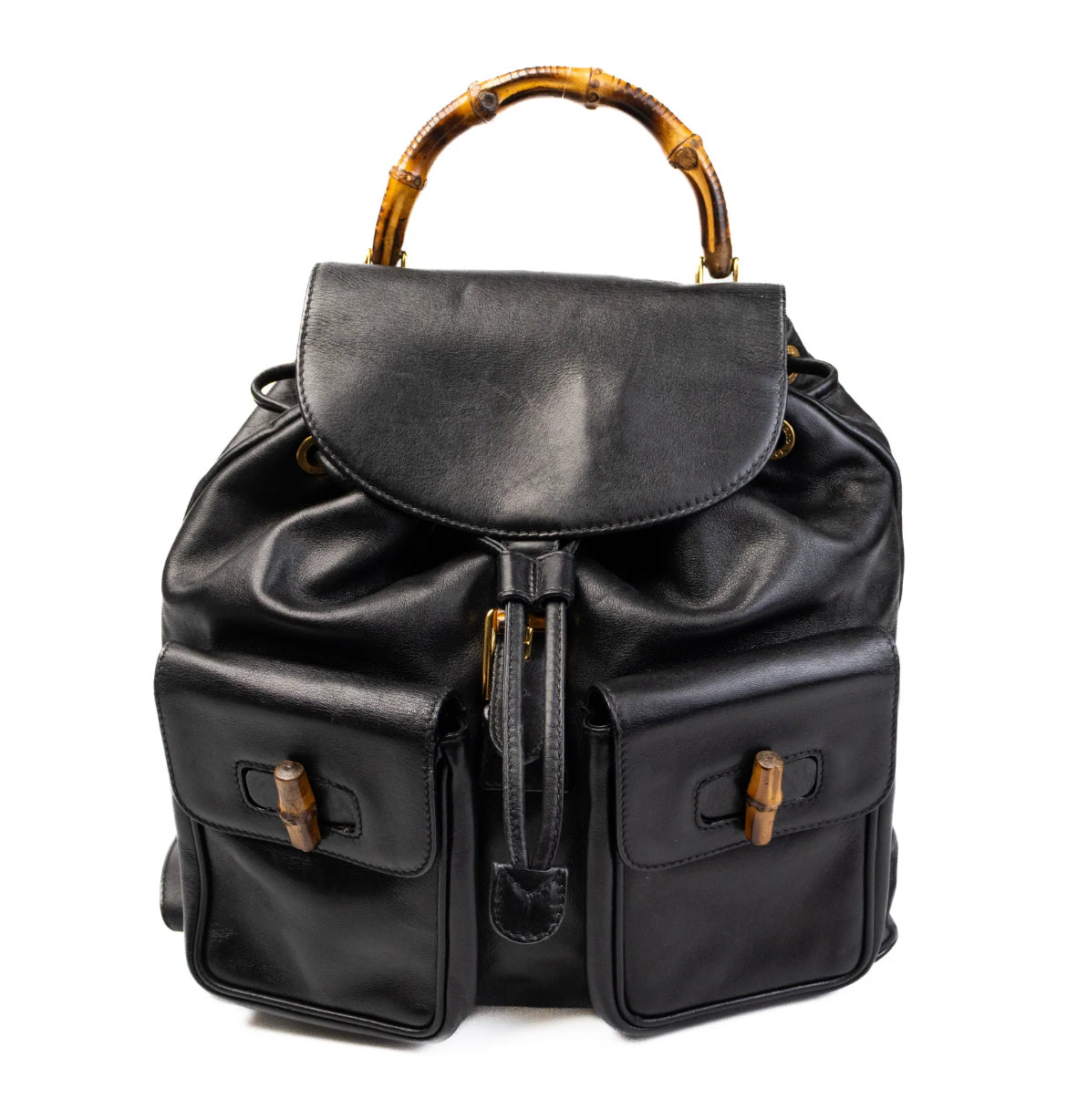 Pre-Loved Gucci Leather Bamboo Backpack