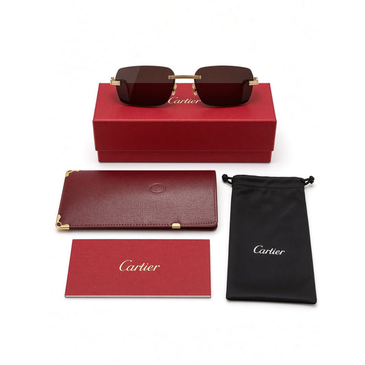 $1295 | Cartier Première de Cartier CT0271S (gold / brown lenses