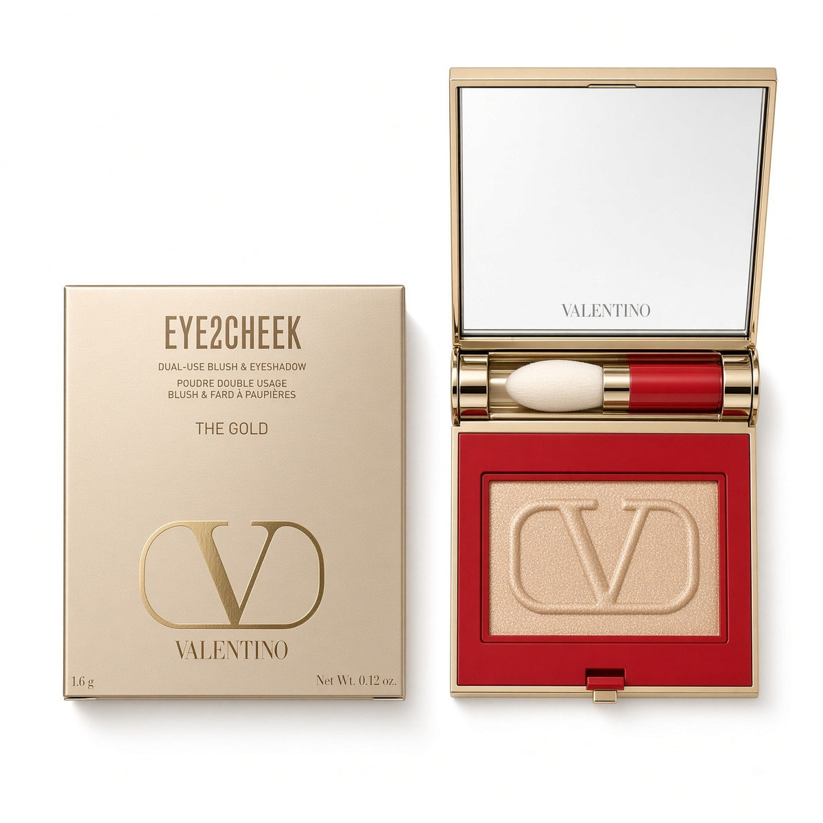 $52 | Valentino Eye2Cheek Dual-Use Blush & Eyeshadow — The Gold
Shade 600 Put A Spike On It
Size: 3.6 g / 0.12 oz