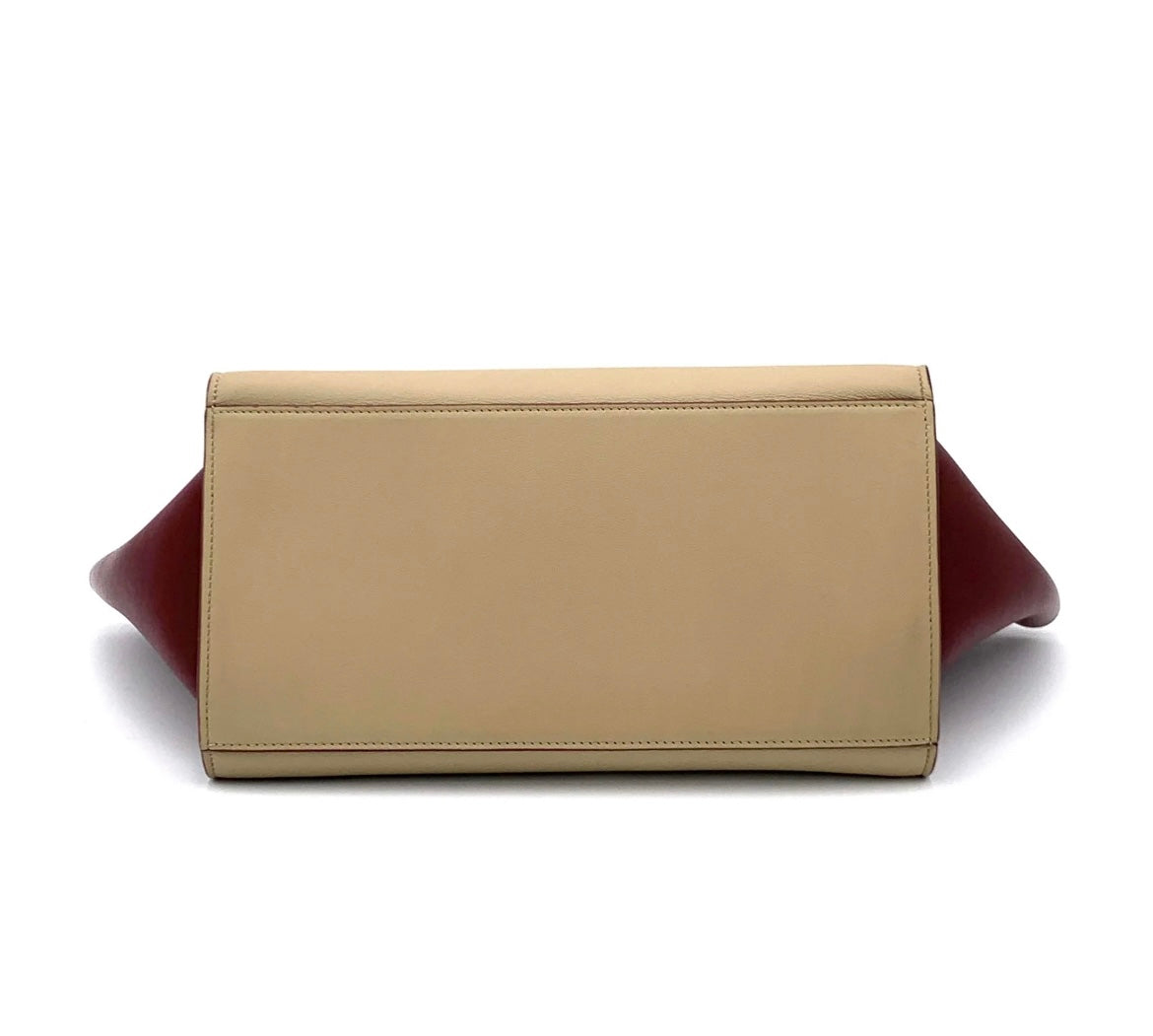 Pre-Loved Celine Leather Handbag Bicolor Trapeze Medium