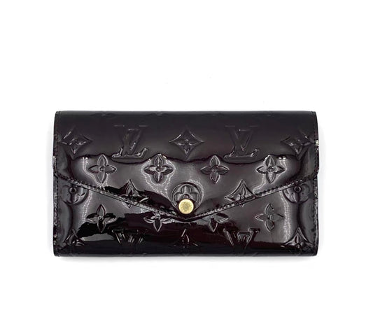 Pre-Loved Louis Vuitton Vernis Wallet Sarah Monogram Amarante