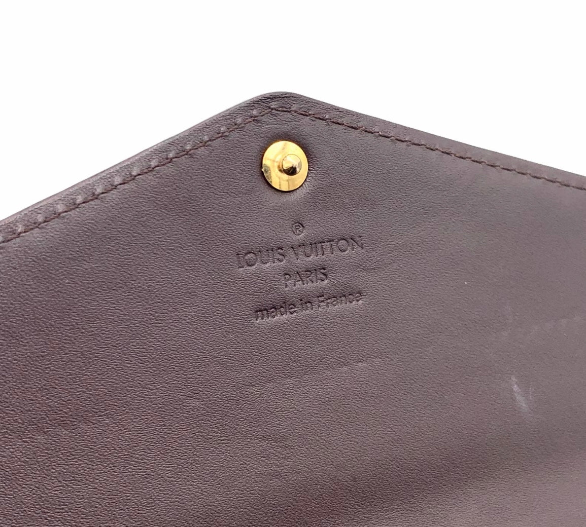 Pre-Loved Louis Vuitton Vernis Wallet Sarah Monogram Amarante
